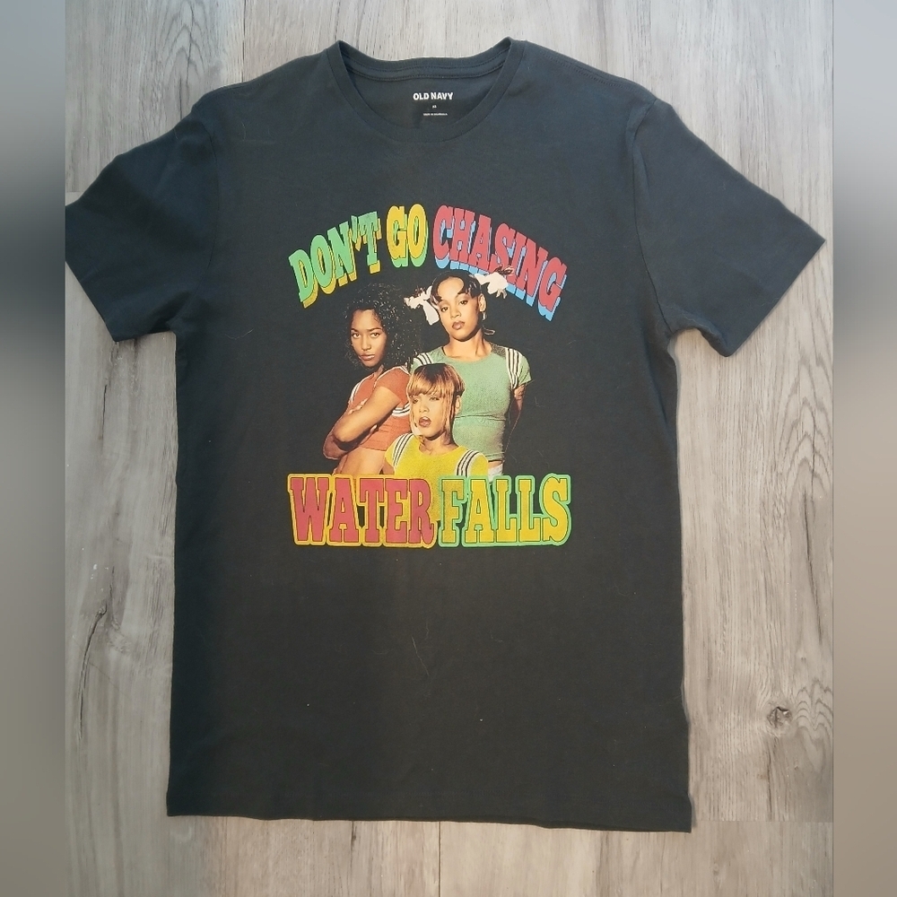 💚5/$25 TLC Charcoal Gray Graphic Tee Shirt Retro 90s Y2K Era R&B Hip Hop Group
